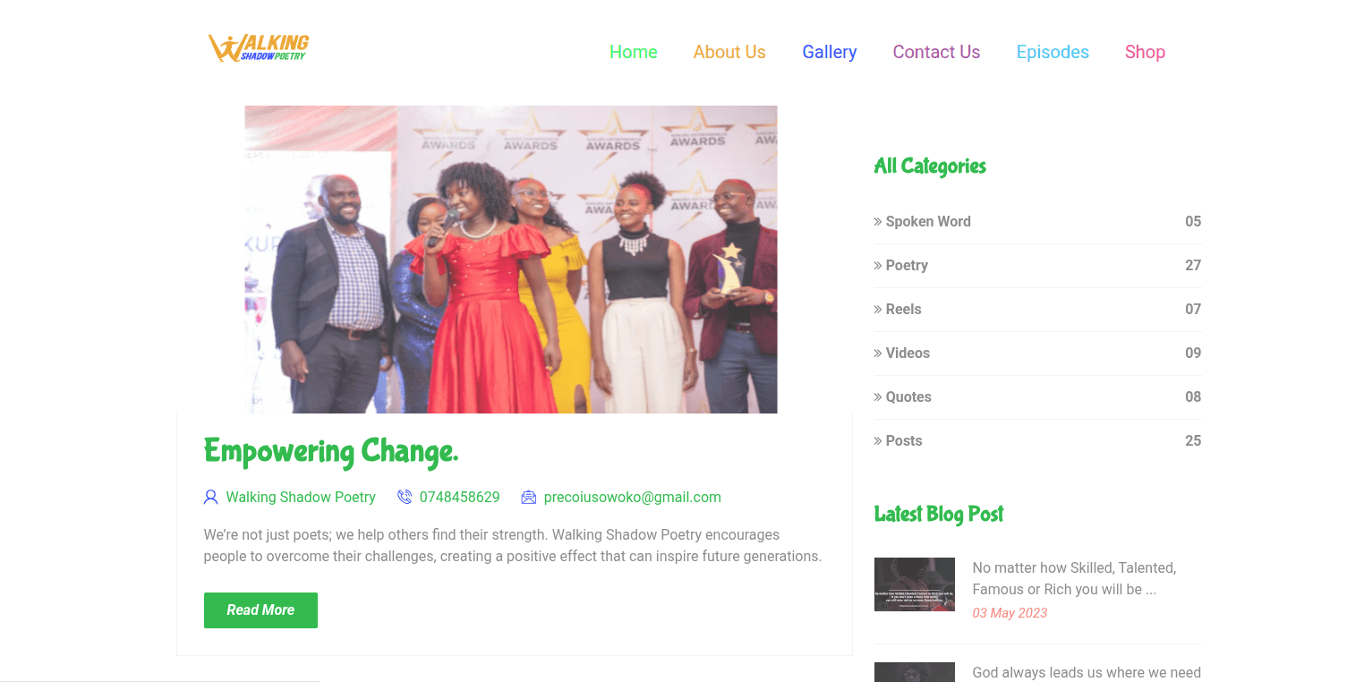 Walking Shadow Poetry – Platform for Spoken Word & Healing Through Art
